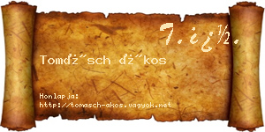 Tomásch Ákos névjegykártya